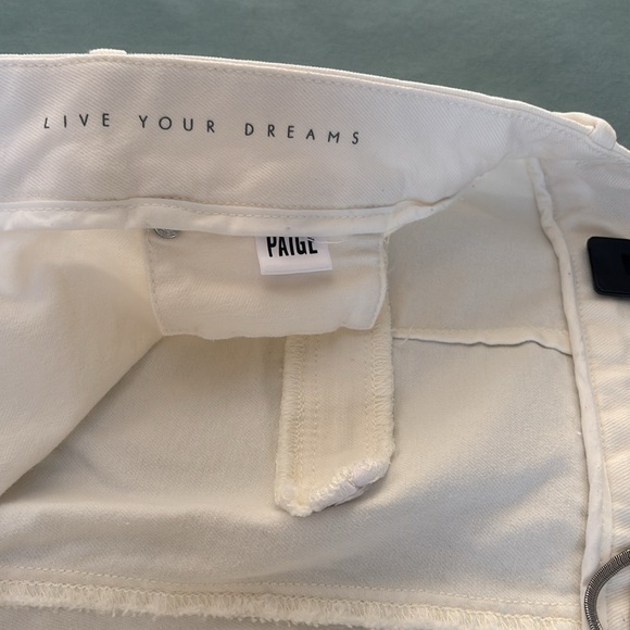 EUC PAIGE Women's Genevieve High Rise Flare Jeans Sz 31" White 70s Lainey Vibes - Picture 4 of 8